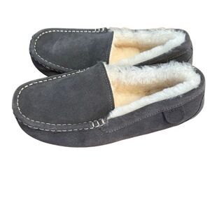 Fireside By Dearfoams Women's Mel Genuine Shearling Moccasin Gray Size 10